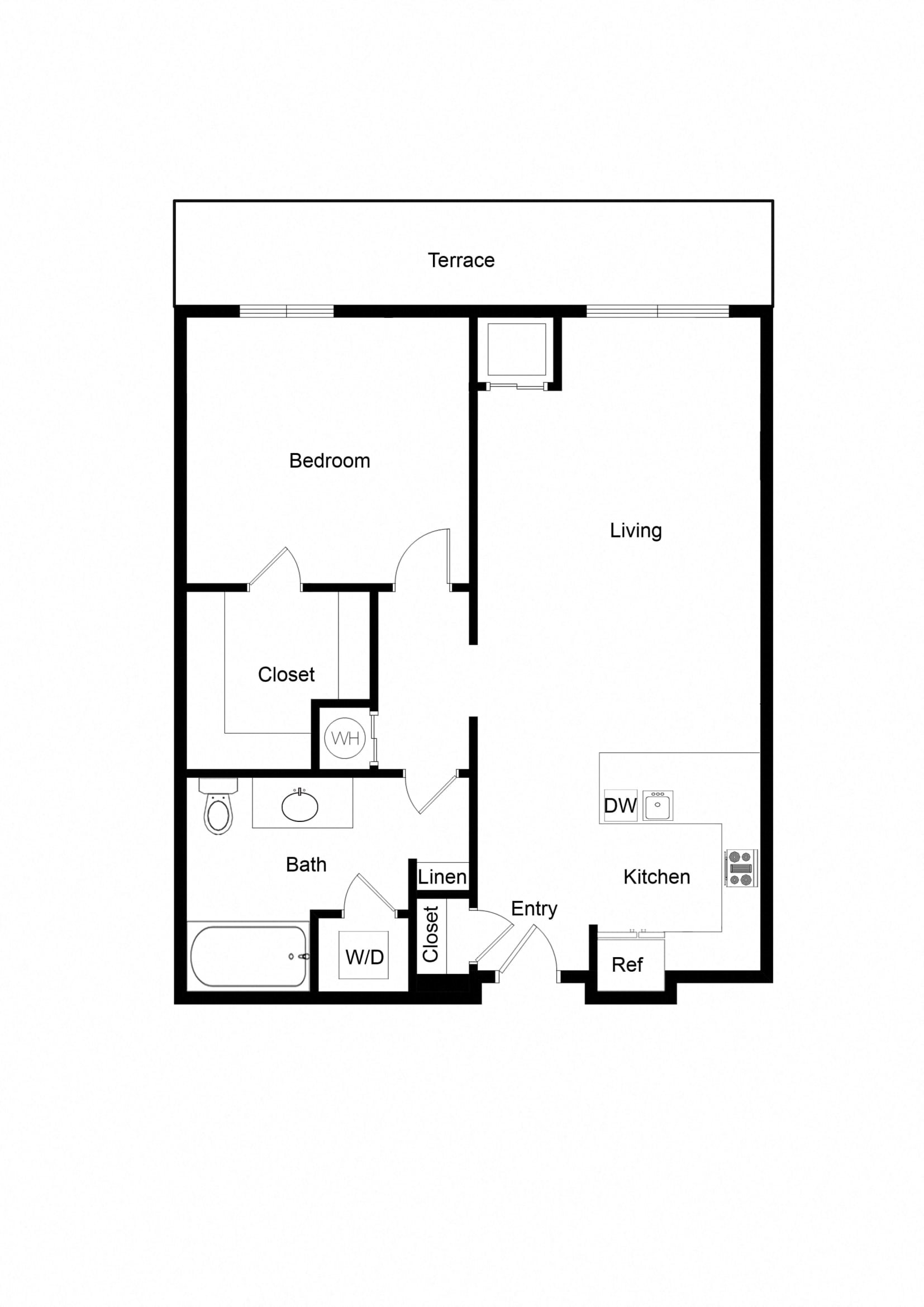 1x1 A07B-1 Floor Plan 1x1 A07B-1 Floor Plan